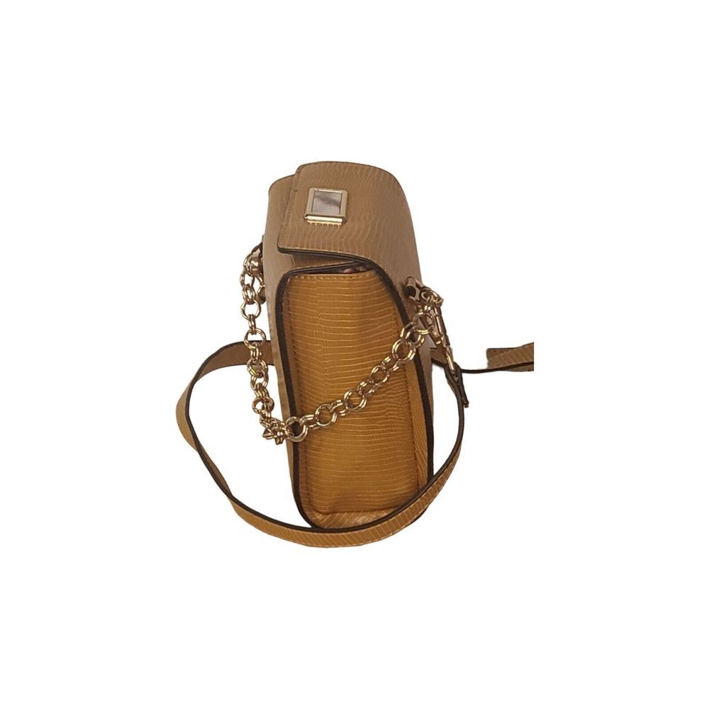 Topshop Brown Leather Chain Crossbody Bag OS Animal Print Boho Classic Workwear - Picture 4 of 8